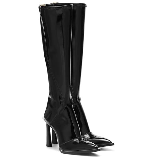 fendi neoprene to the knee boots black|fendi knee high heels.